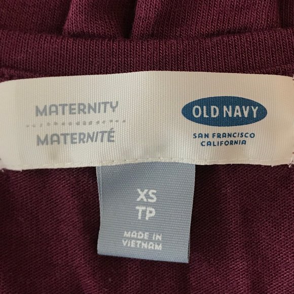 XS Maternity Maroon Long Sleeve Tunic Top - Picture 2 of 4
